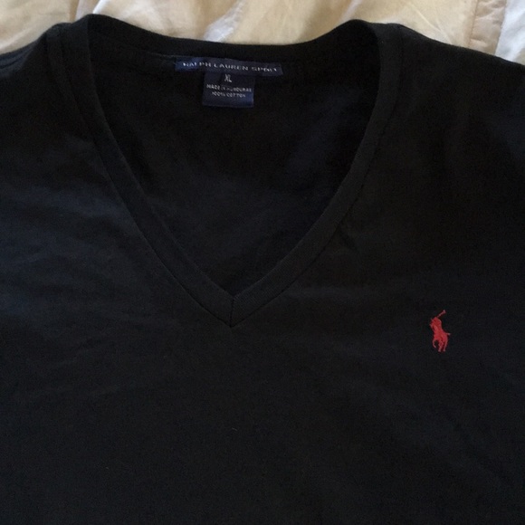 Ralph Lauren Sport Black V Neck Soft Cotton Top XL - Picture 2 of 4